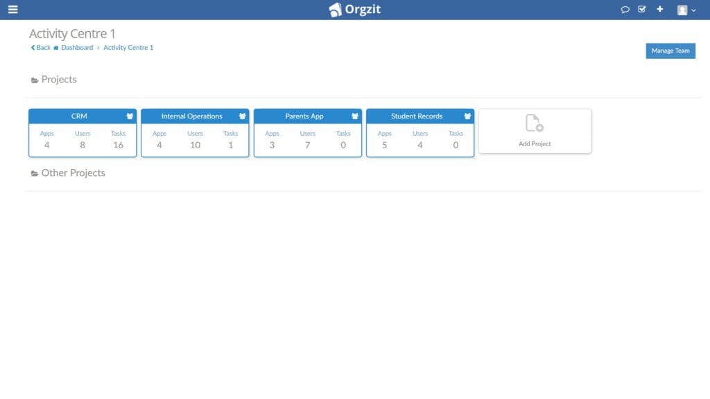 Orgzit for schools - projects