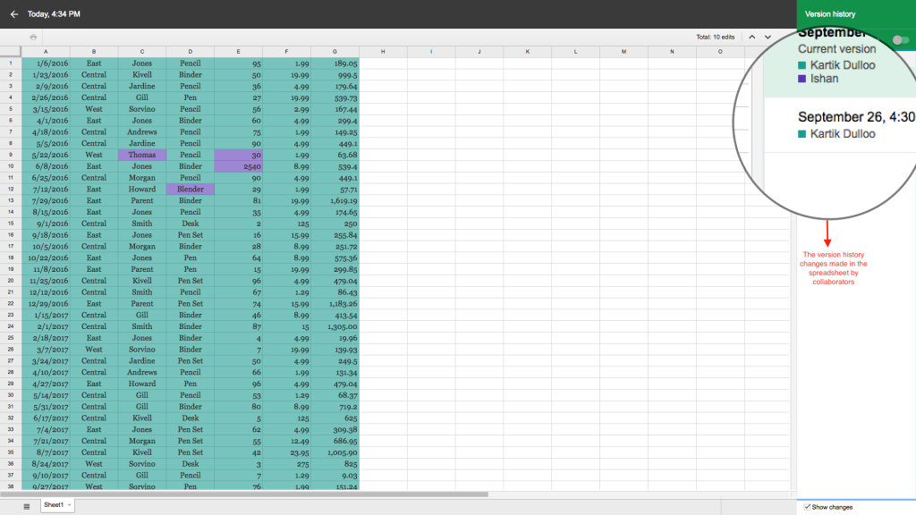 Google spreadsheets