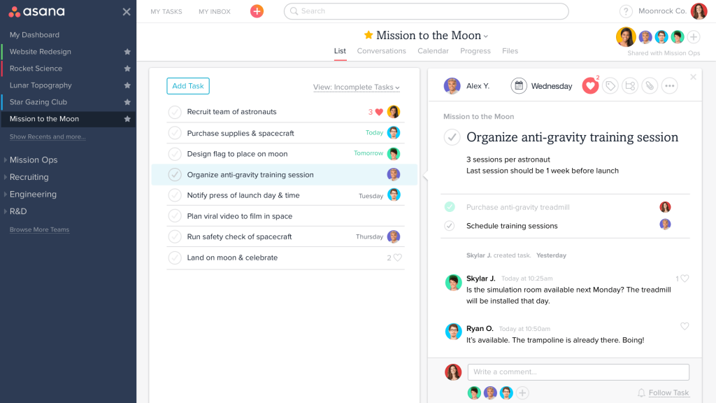 Tasks Management with Asana