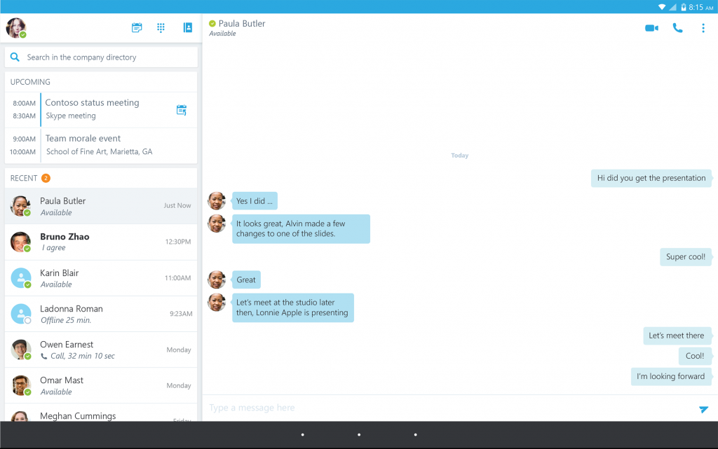 skype desktop screenshot